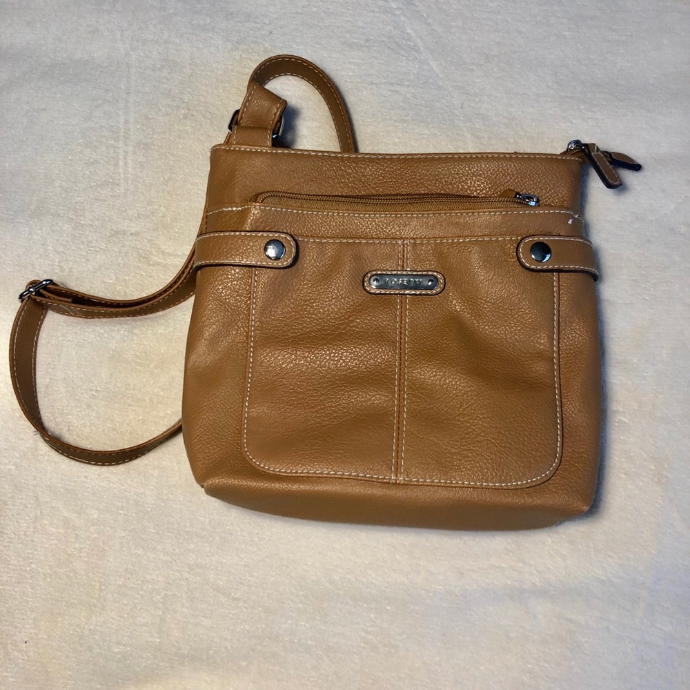 Camel Rosetti Crossbody Purse